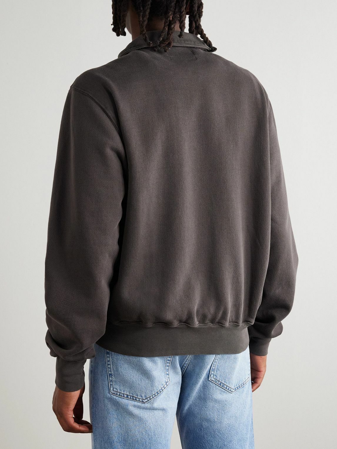 Les Tien - Yacht Garment-Dyed Cotton-Jersey Half-Zip Sweatshirt - Gray