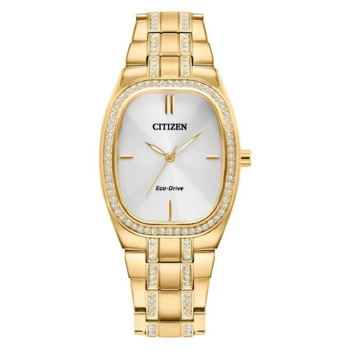 Photo: Citizen Crystal Eco-Drive Silver Dial Ladies Watch EM1082-50A