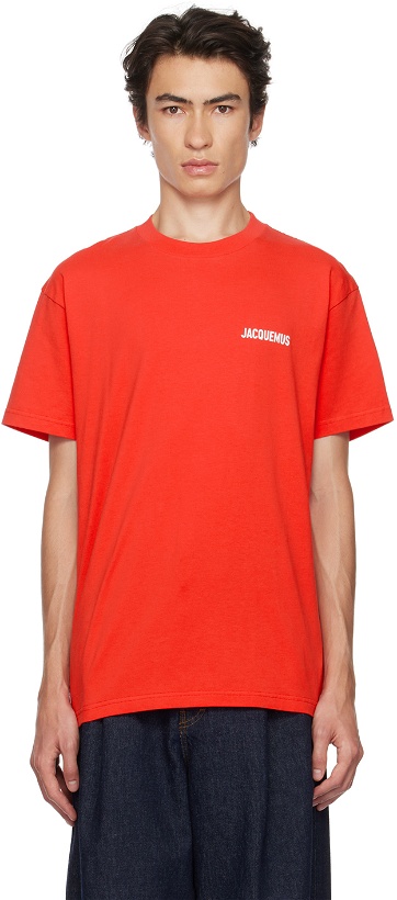 Photo: Jacquemus Red Le Papier 'Le T-Shirt Jacquemus' T-Shirt