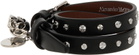 Alexander McQueen Black & Silver Double Wrap Studded Skull Bracelet