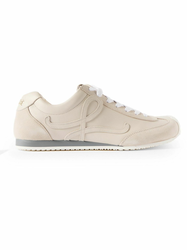 Photo: LOEWE - Ballet Runner 2.0 Suede-Trimmed Leather Sneakers - White