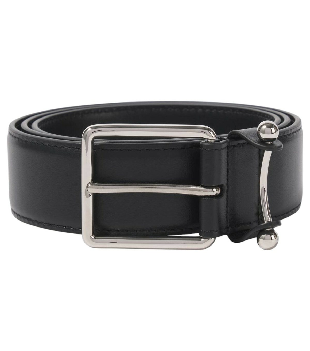 Christian Louboutin - Loubi Spiked Leather Belt - White Christian