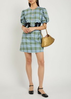 Sister Jane Foyer Checked Woven Mini Dress Green