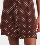 Alessandra Rich Polka-dot ruffled silk minidress