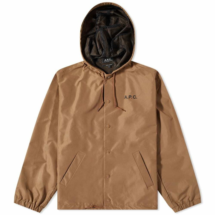 Photo: A.P.C. Men's Greg Hooded Jacket in Icy Brown