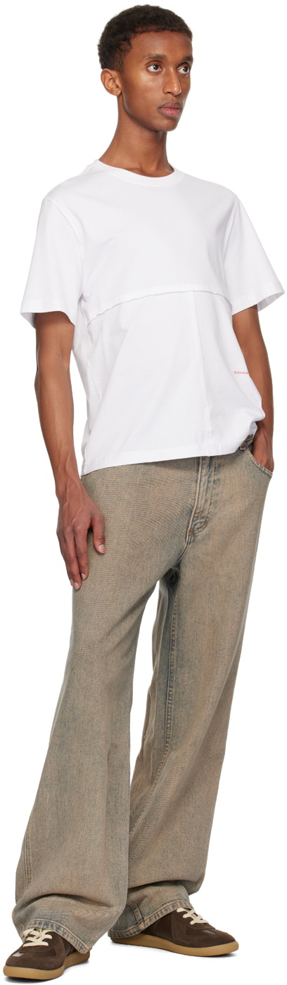 Eckhaus Latta White Lapped T-shirt Eckhaus Latta
