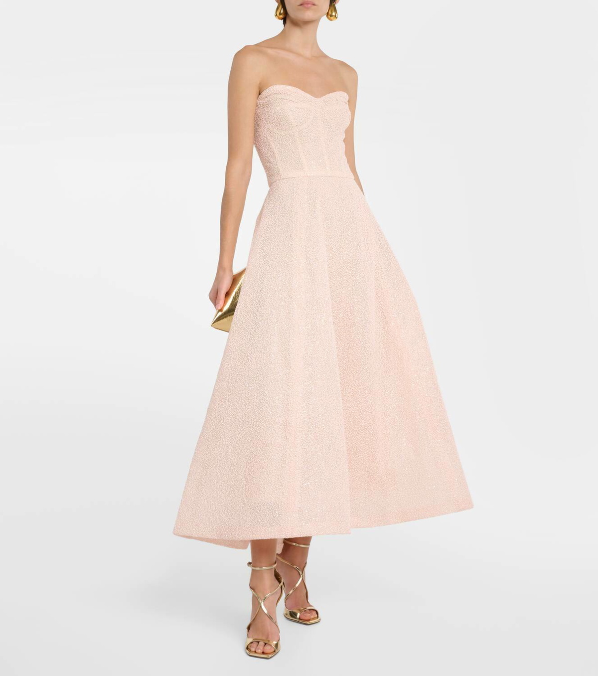 blue dress for baby girl Monique Lhuillier Elle Strapless Midi Dress – Shop at the Mix main image 1