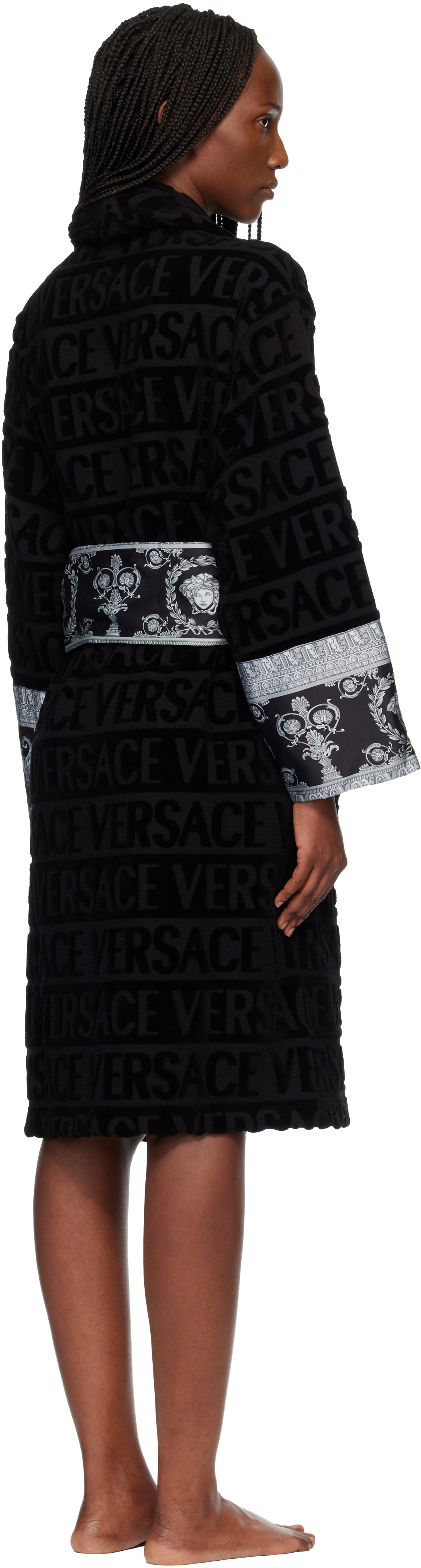 Versace Black 'I Heart Baroque' Bathrobe