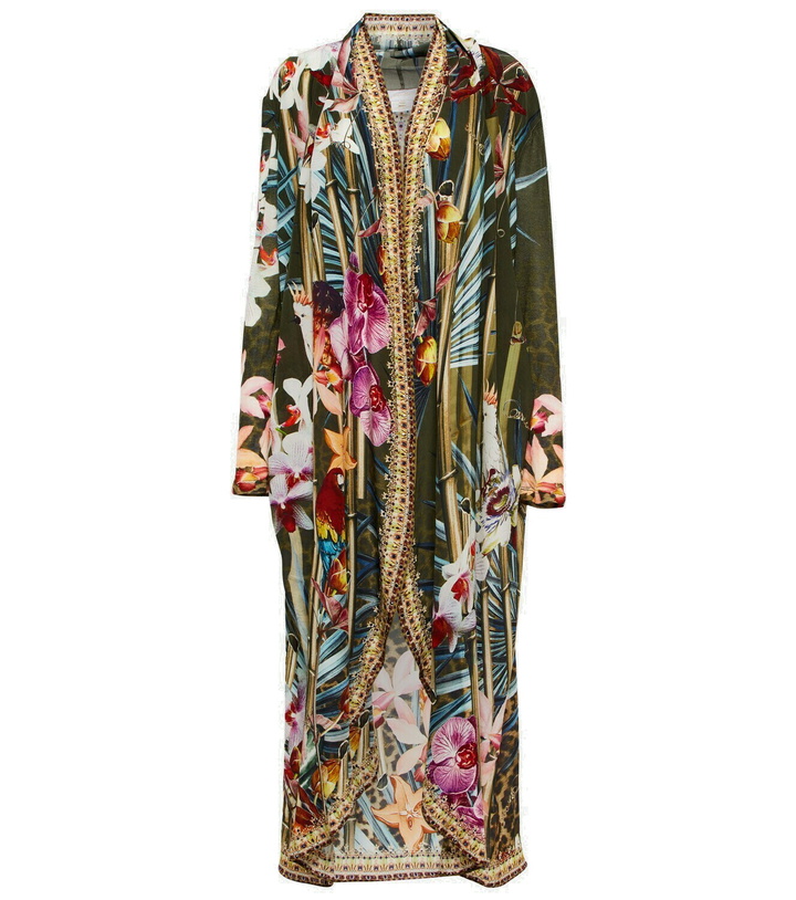 Photo: Camilla Embellished floral silk beach cover-up