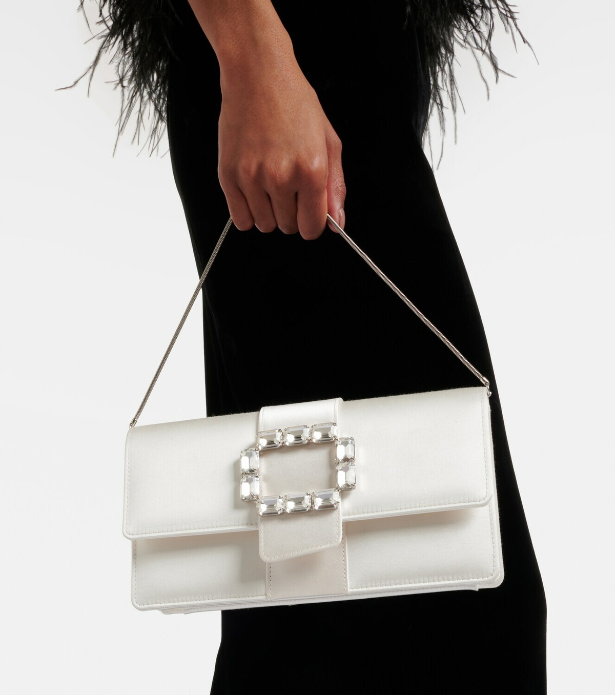 Manolo Blahnik Maycapjou embellished satin clutch