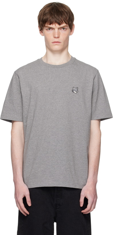 Photo: Maison Kitsuné Gray Bold Fox Head Patch Comfort T-shirt
