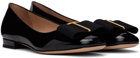 TOM FORD Black Leather & Gros Grain Audrey Ballerina Flats