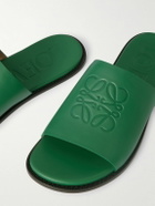 LOEWE - Paula's Ibiza Logo-Debossed Leather Slides - Green
