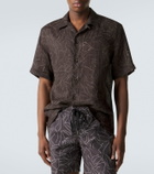 Brioni Printed linen bowling shirt