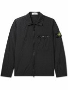 Stone Island - Logo-Appliquéd Garment-Dyed Crinkle Reps ECONYL® Nylon Overshirt - Black