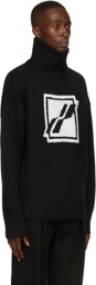 We11done Bouclé Logo Turtleneck Sweater