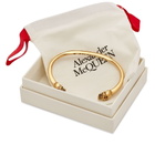 Alexander McQueen Men's Twin Skull Bracelet in Gold