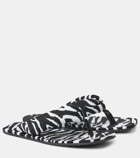 The Attico Indie zebra-print satin thong sandals