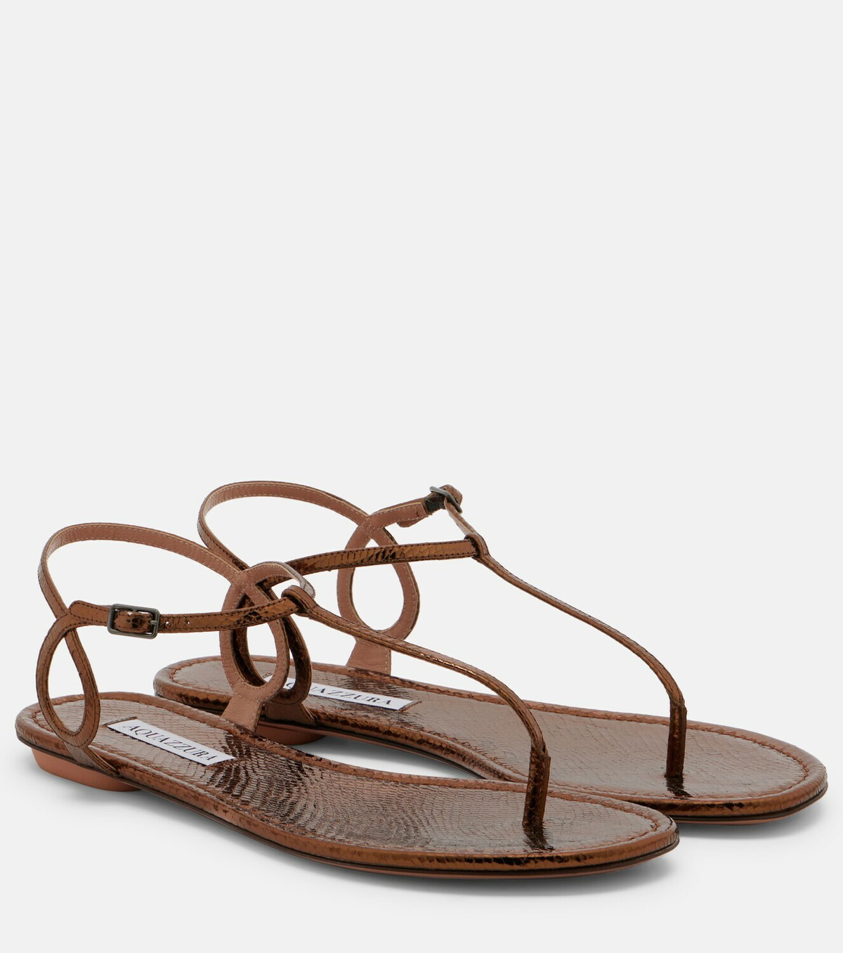 Aquazzura Almost Bare snake-effect leather sandals