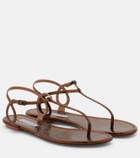 Aquazzura Almost Bare snake-effect leather sandals