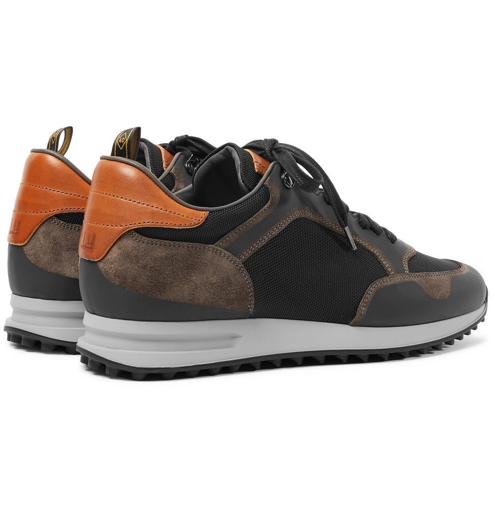 Dunhill - Radial Runner Leather and Suede-Trimmed Mesh Sneakers