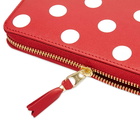 Comme des Garçons Sa0111Pd Dots Printed Leather Zip Wallet in Red