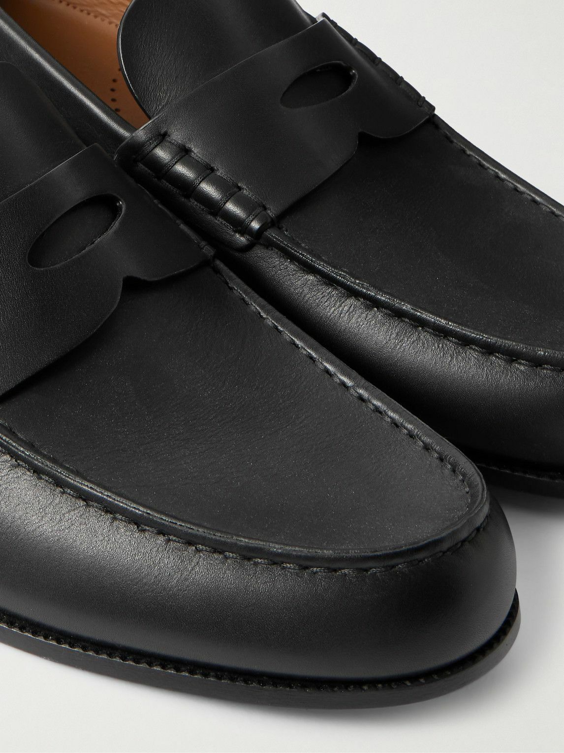 Dunhill - Heddon Flex Leather Penny Loafers - Black