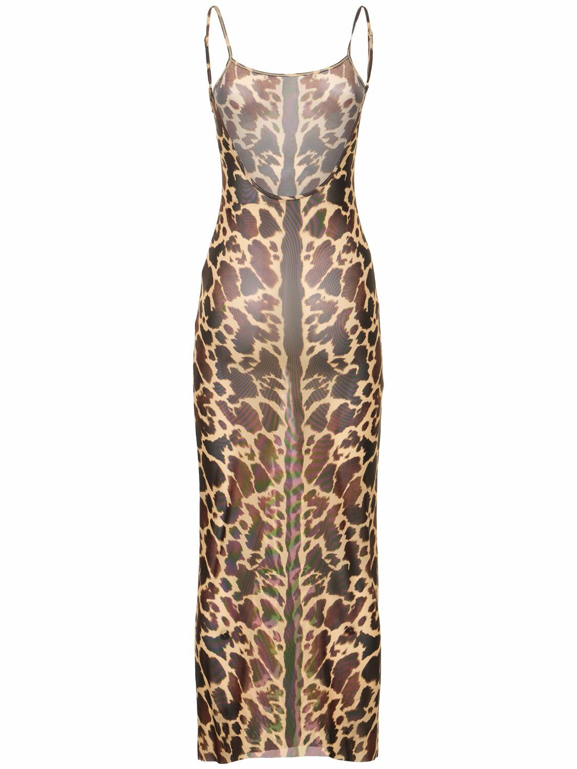 WEWOREWHAT Animal Print Scoop Neck Maxi Dress