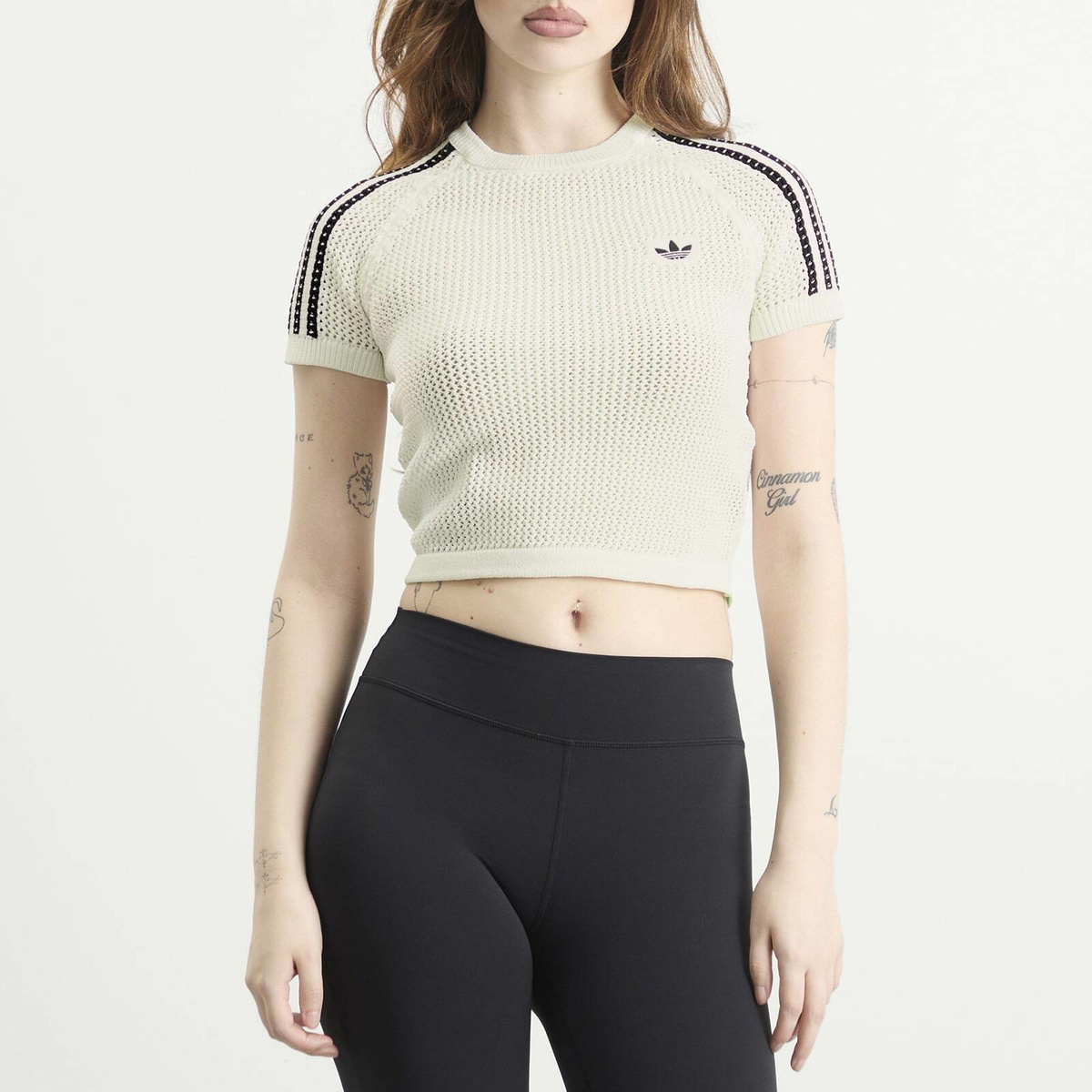 Adidas Women's Crochet T-Shirt in Off White
