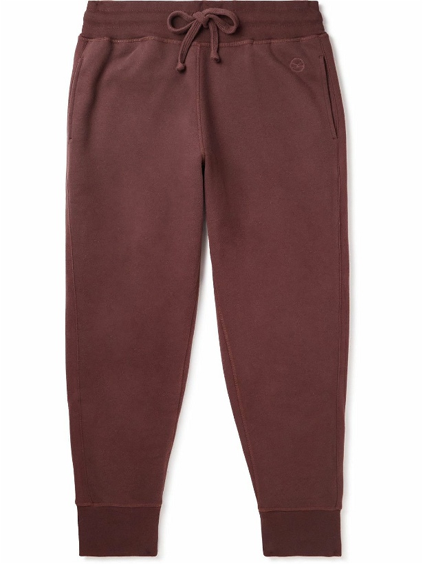Photo: Kingsman - Tapered Cotton and Cashmere-Blend Jersey Sweatpants - Burgundy