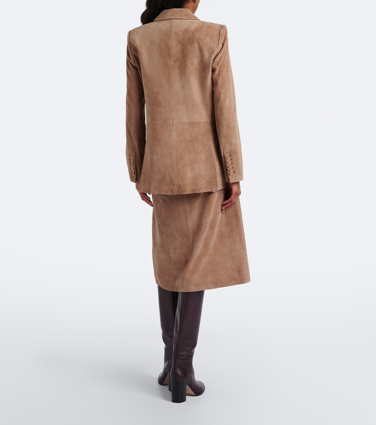 Veronica Beard Callisian suede midi skirt