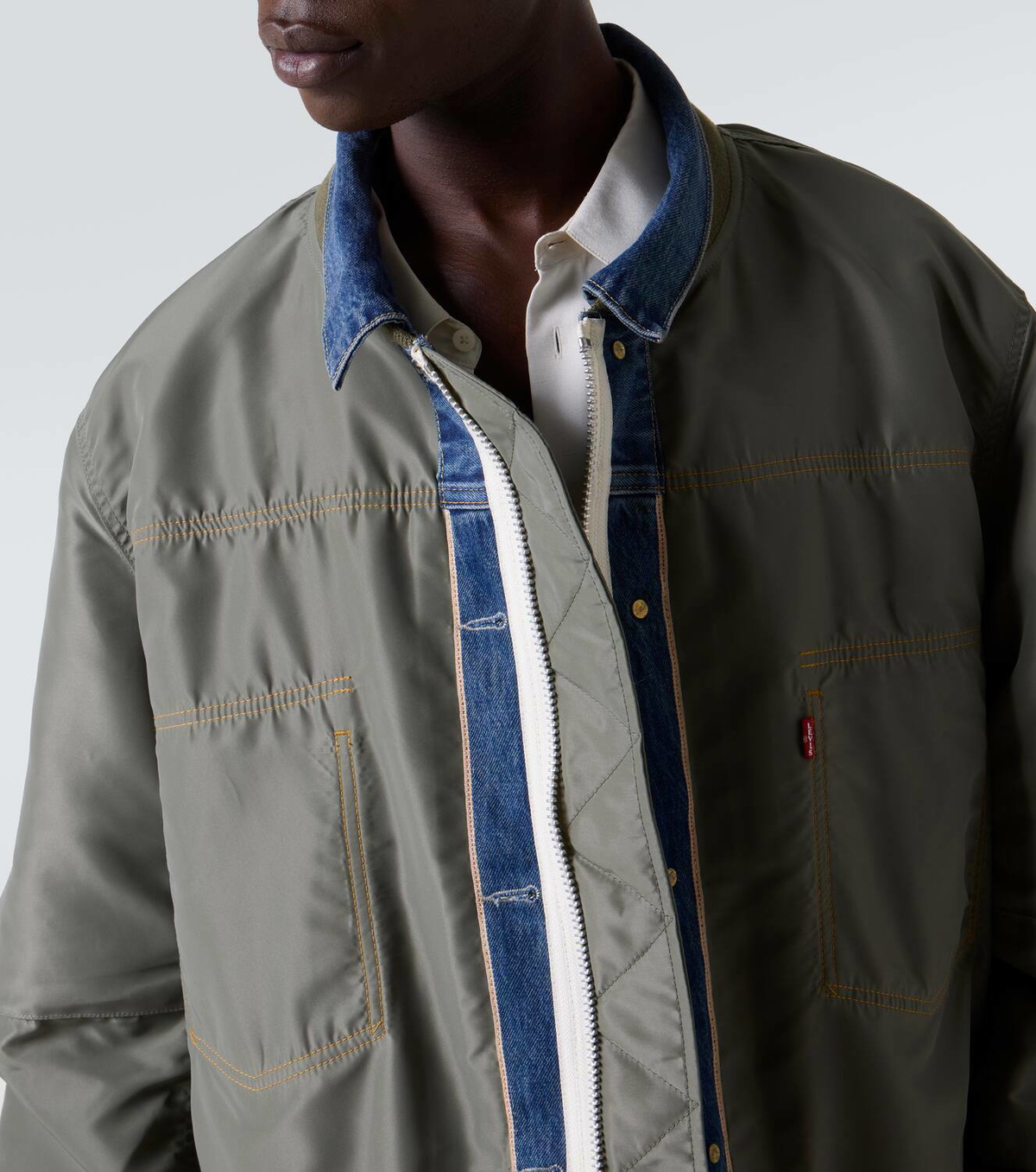 sacai グレー×カーキジャケット Sacai x Levi's® Reversible bomber jacket Sacai