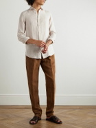 Boglioli - Tapered Linen Trousers - Brown