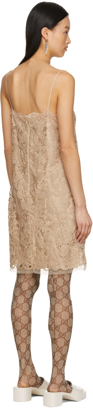 Gucci Beige Floral Lace Dress Gucci