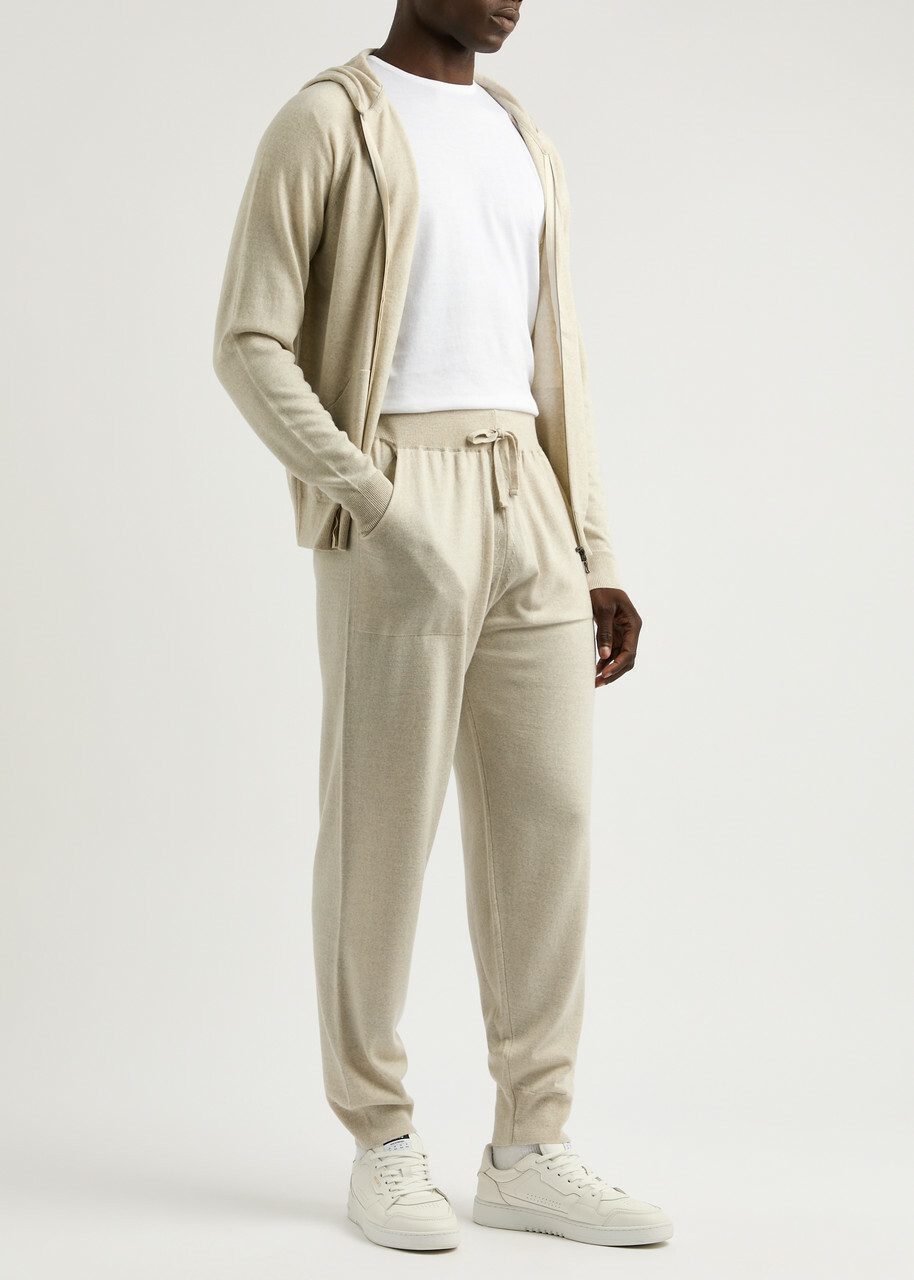 John Smedley Henning Wool Sweatpants Beige