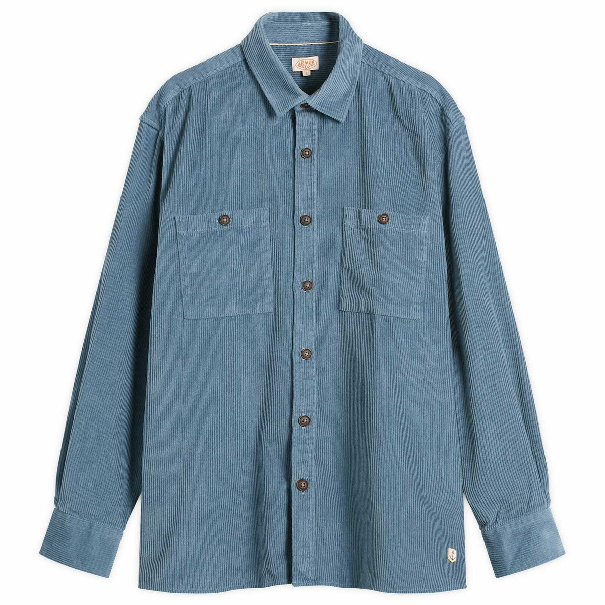 Armor-Lux Men's Corduroy Overshirt in Bluefin