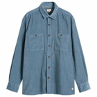 Armor-Lux Men's Corduroy Overshirt in Bluefin