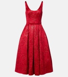 Safiyaa Asher floral jacquard midi dress