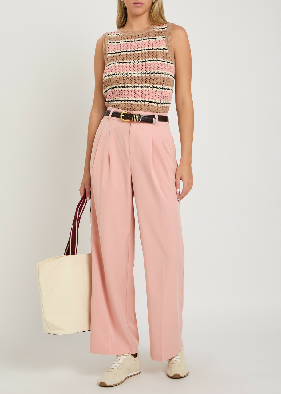 Varley Jayla 29.5 Wide-leg Stretch-woven Trousers Pink