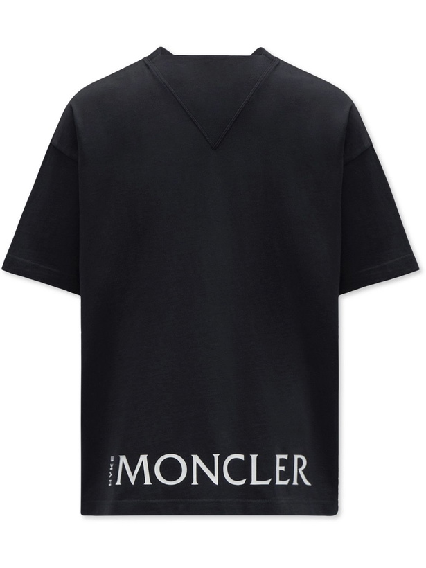 Photo: Moncler Genius - 4 Moncler HYKE Logo-Appliquéd Cotton-Jersey T-Shirt - Blue