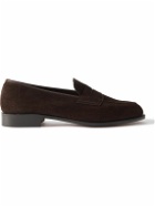 Edward Green - Picadilly Suede Penny Loafers - Brown