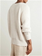 Federico Curradi - Ribbed Cotton-Blend Sweater - Neutrals