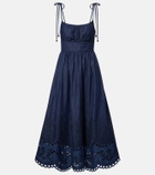 Zimmermann Mahon broderie anglaise denim midi dress
