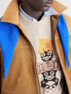 KAPITAL - Peckish Totem Pole Intarsia Wool-Blend Sweater - Neutrals