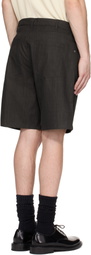 Small Talk Studio Brown 5-Pocket Sumi-Dyed Canvas Shorts