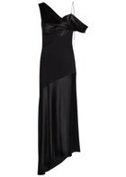 Loewe Draped Satin Gown Black