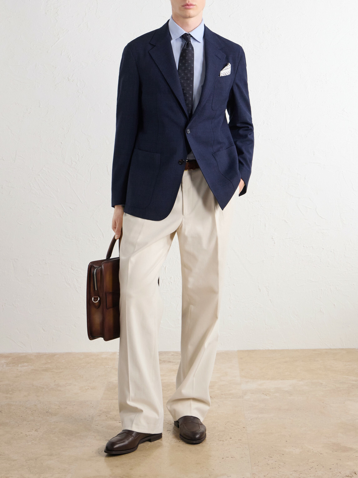 Dunhill - Wool and Mohair-Blend Prince of Wales Blazer - Blue