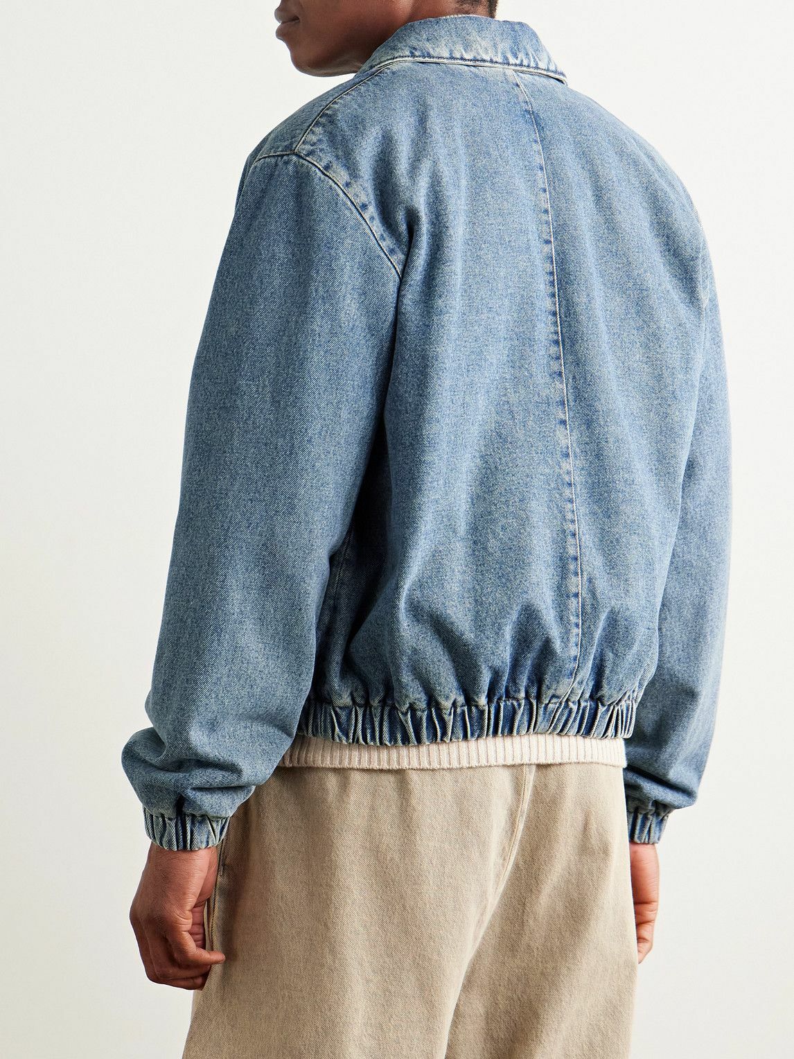 AMI PARIS - ADC Padded Logo-Embossed Denim Bomber Jacket - Blue