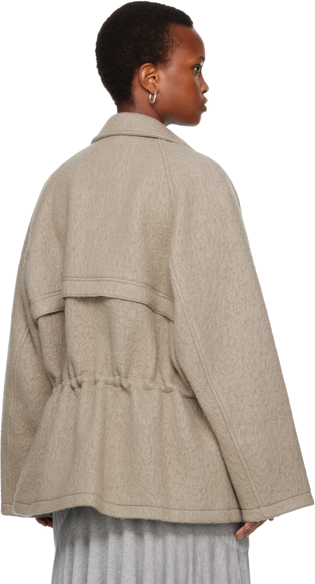 LE17SEPTEMBRE Taupe Wool Hunting Half Coat