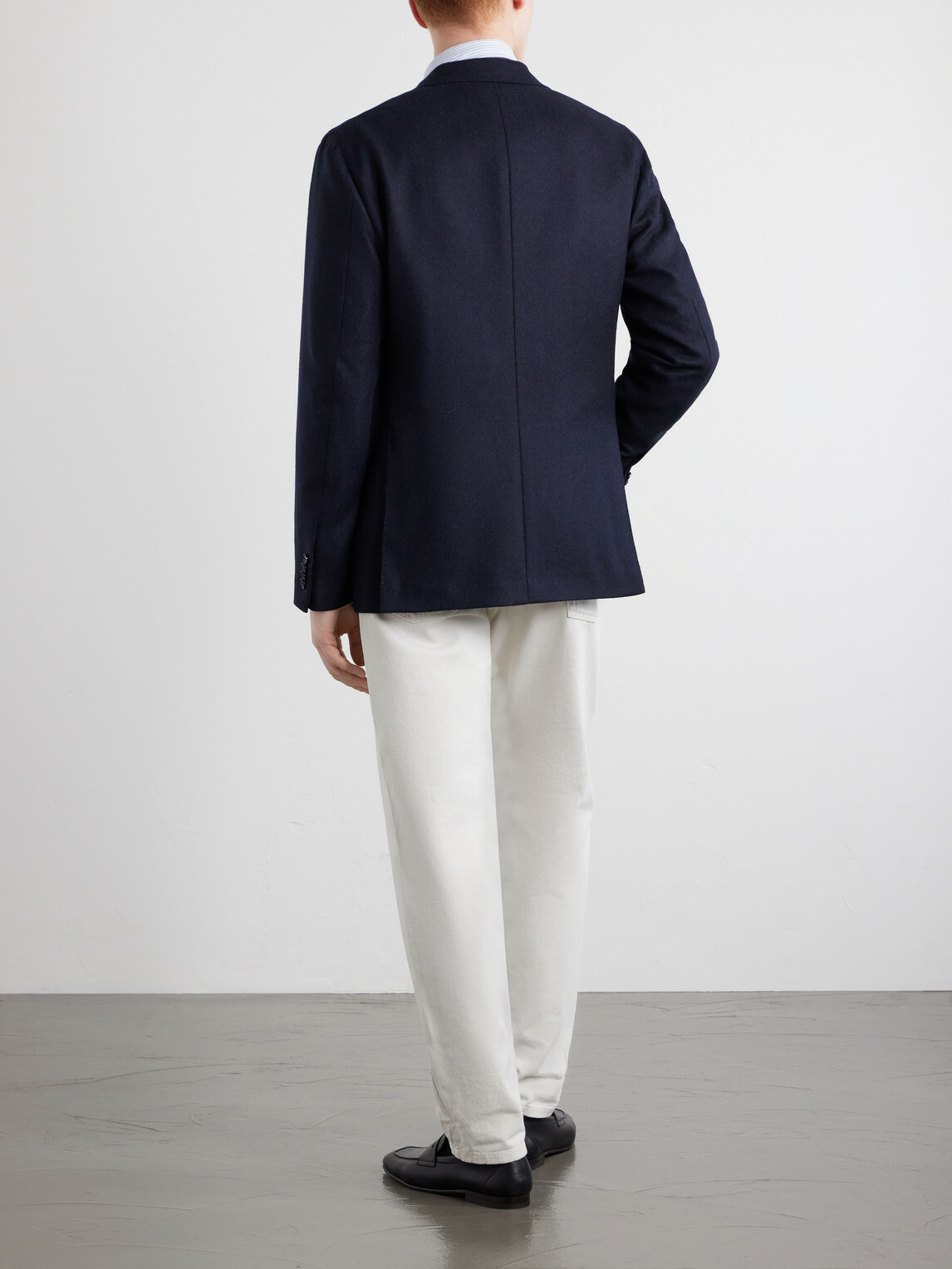 Caruso - Aida Wool and Cashmere-Blend Twill Blazer - Blue